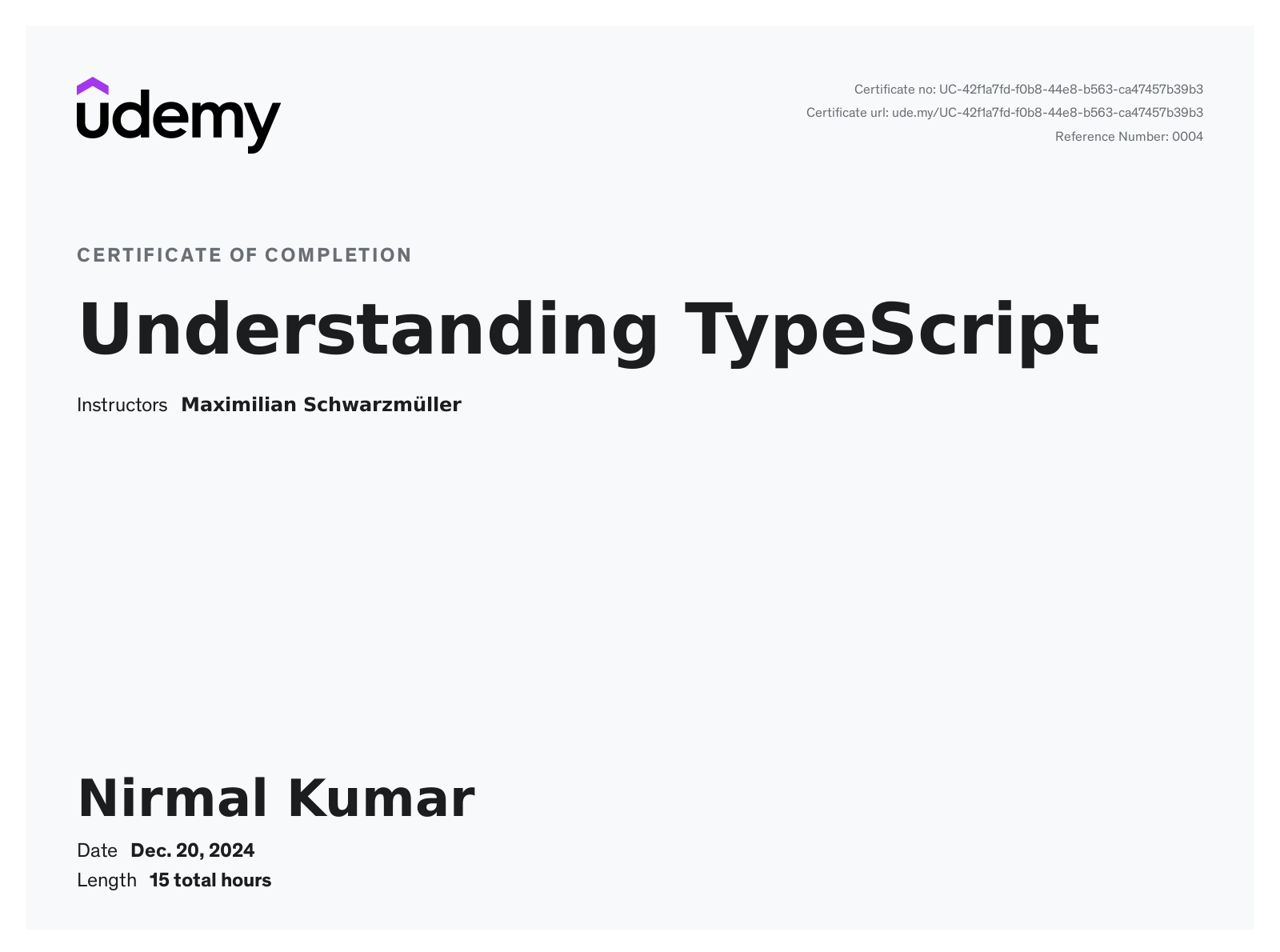 Understanding Typescript Certifications for Nirmal Kumar